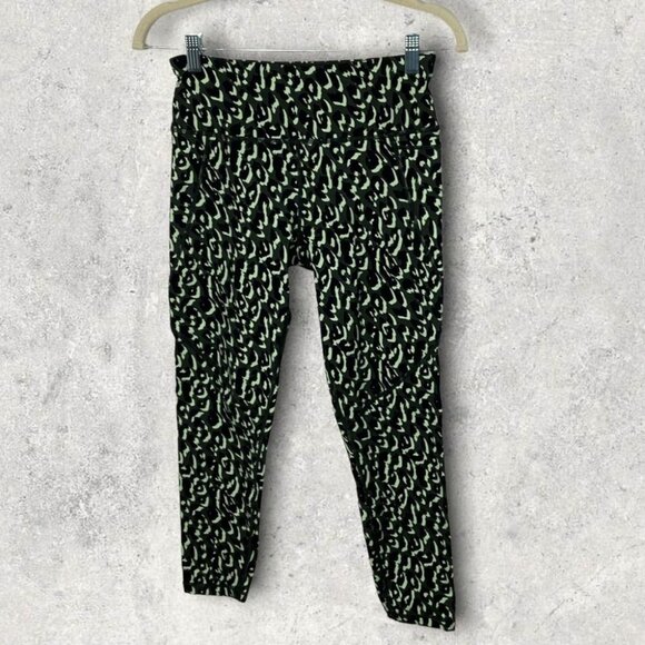 New Sweaty Betty Leggings High Rise Green Leopard Print Power Workout Size Small - Picture 2 of 12